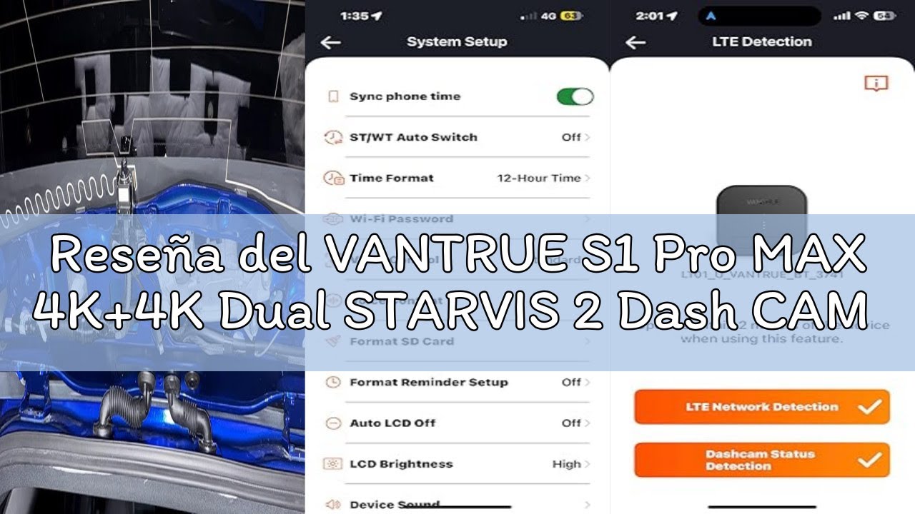 Reseña del VANTRUE S1 Pro MAX 4K+4K Dual STARVIS 2 Dash CAM Coche, dashcam cámara Coche, 5G WiFi Pla