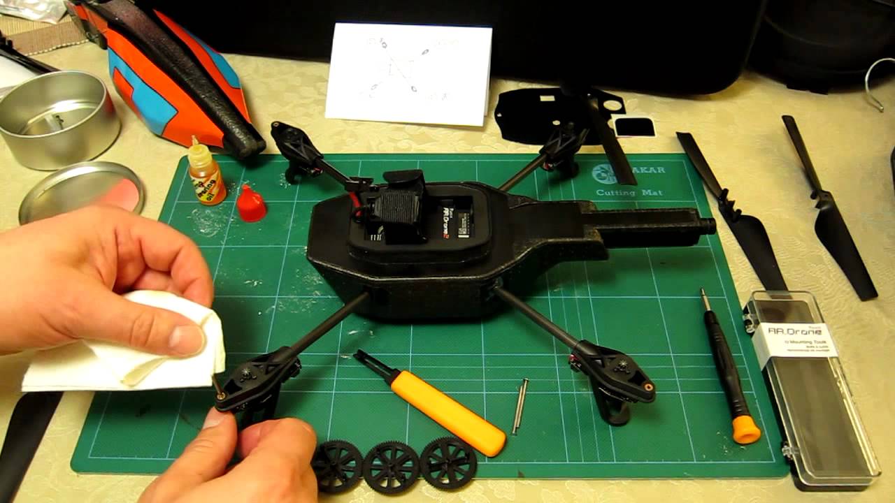 Parrot AR Drone 2.0 - Repair Part 4 of 4 - Gear, Shaft & Circlips, Bottom cover on & test
