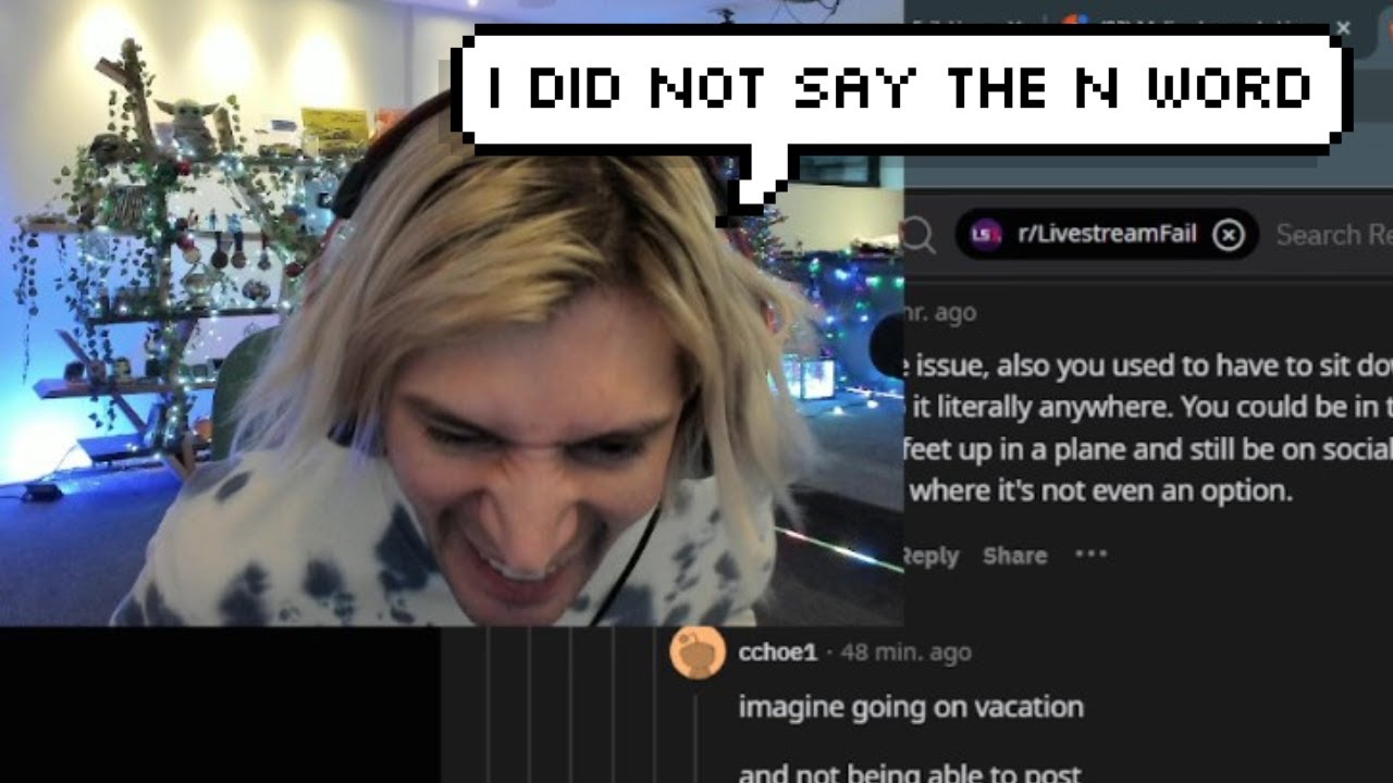 xQc сходит с ума после того, как его Чат думает, что он сказал слово на букву «Н»