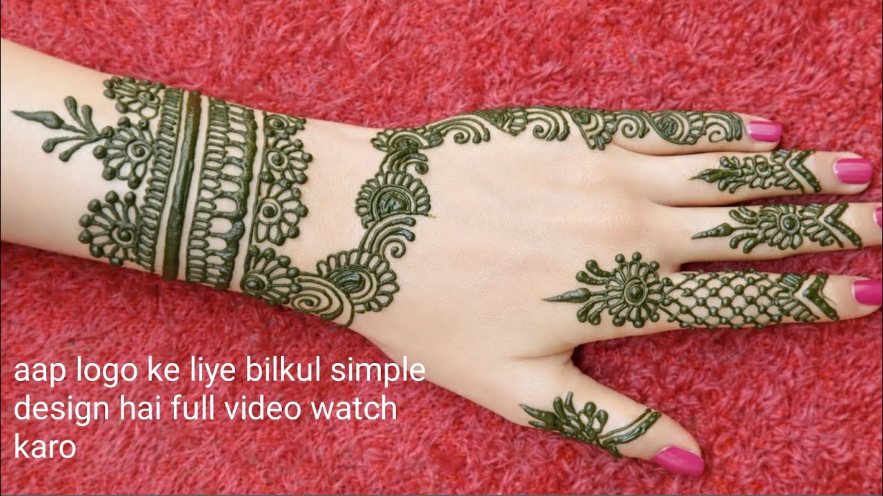 😮Bilkul simple design hai full video watch karo |simple mehndi design|trending mehndi design |mehndi