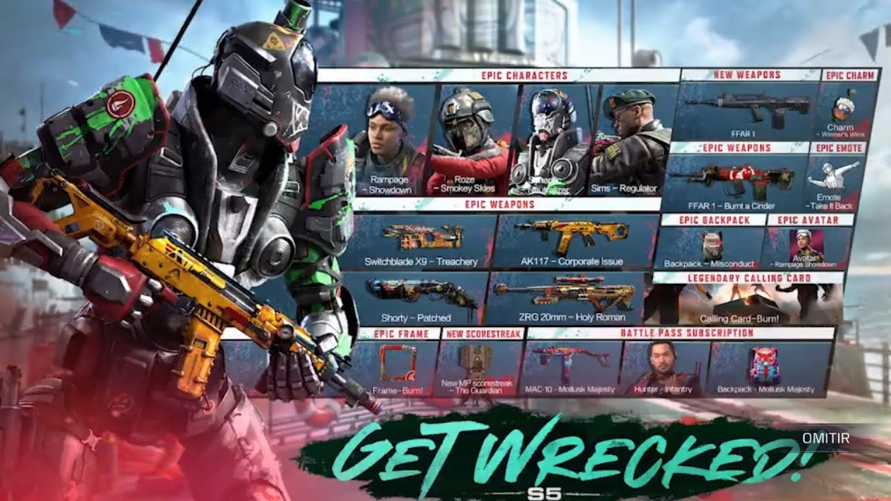 Temporada 5 2023 S5 Get Wrecked Pase de batalla - COD Mobile CODM Call of Duty: Mobile