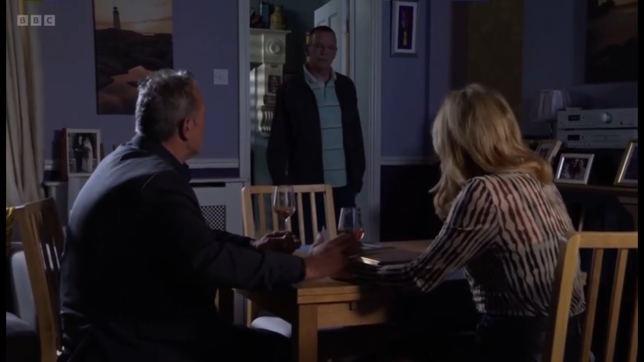 Eastenders Ian walks in as he sees Cindy and David having a drink together as Ian says about Bianca