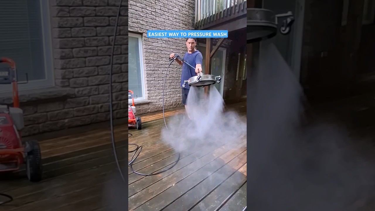 The easiest way to presure wash is with a surface cleaner #pressurewashing #pressurewash #tools #diy
