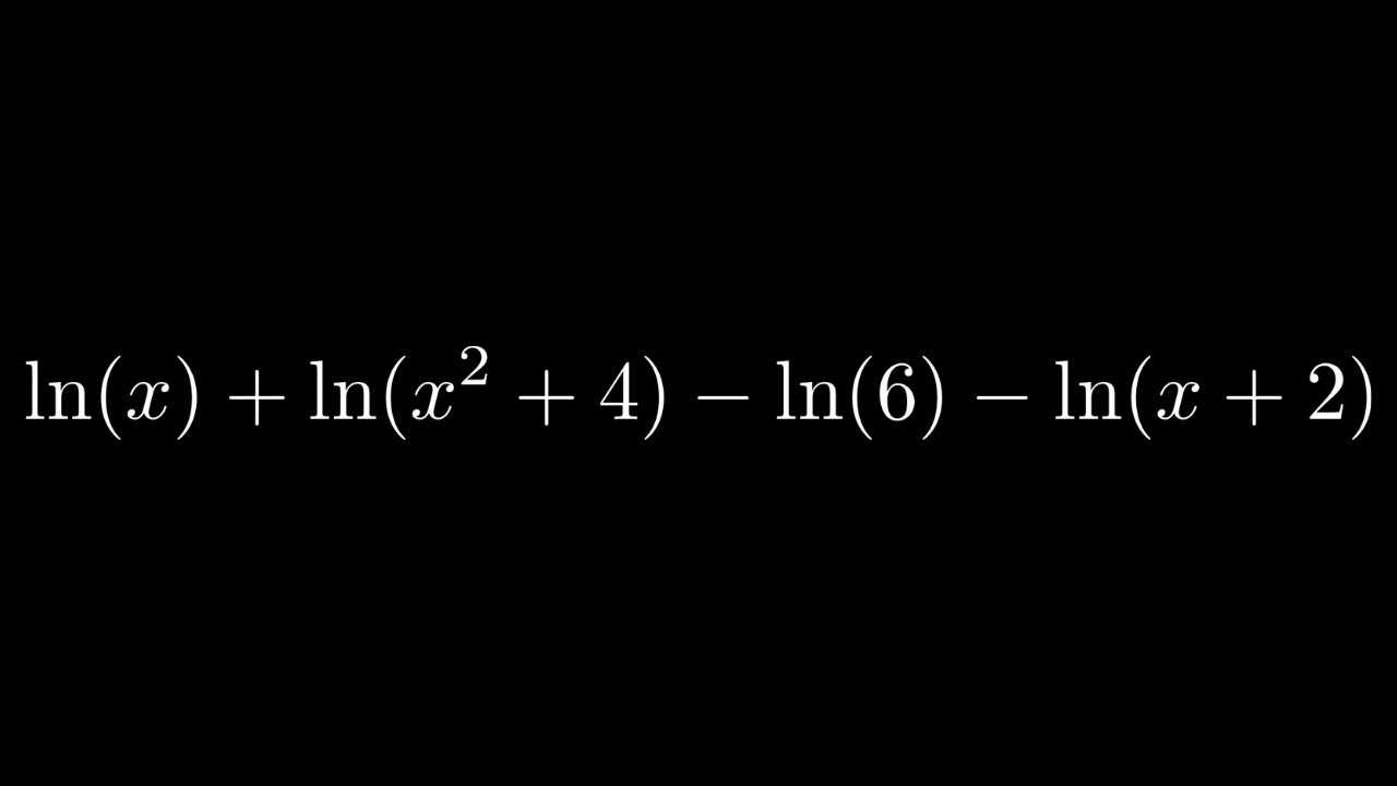 Write ln(x) + ln(x^2 + 4) - ln(6) - ln(x + 2) as a Single Logarithm whose Coefficient is 1