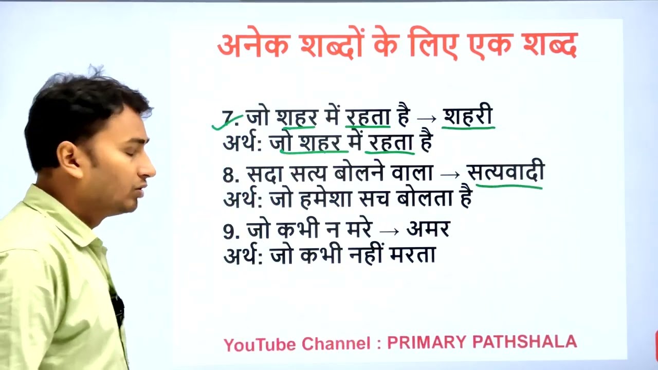अनेक शब्दों के लिए एक शब्द आसान भाषा में | Class 1–3 Hindi Grammar