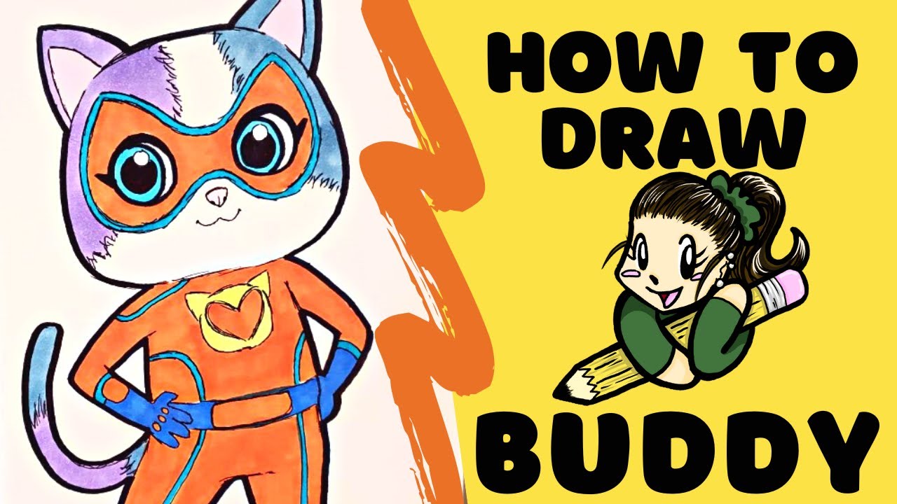 HOW TO DRAW - Buddy (Disney's Superkitties)