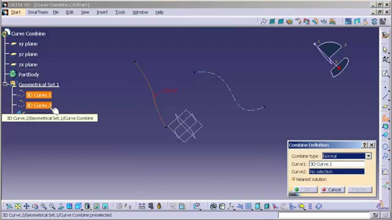 Catia V5 | Catia V6 Curve Combine
