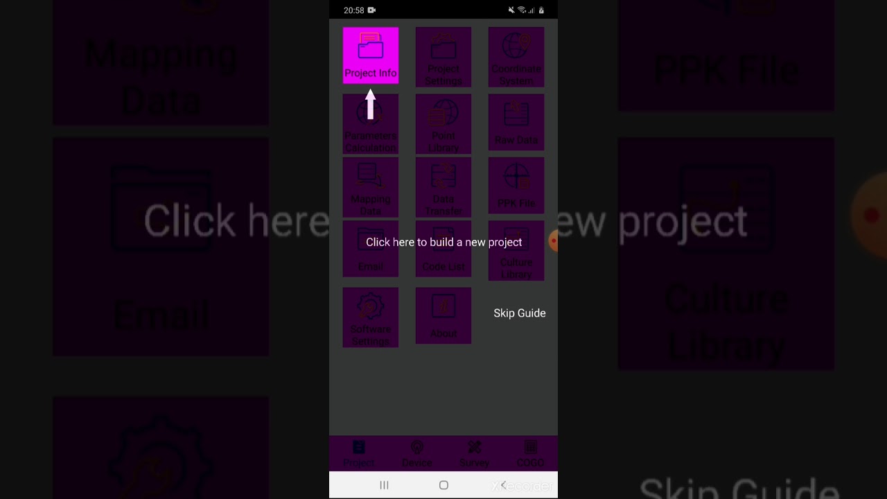 HI SURVEY ROAD registration on android device