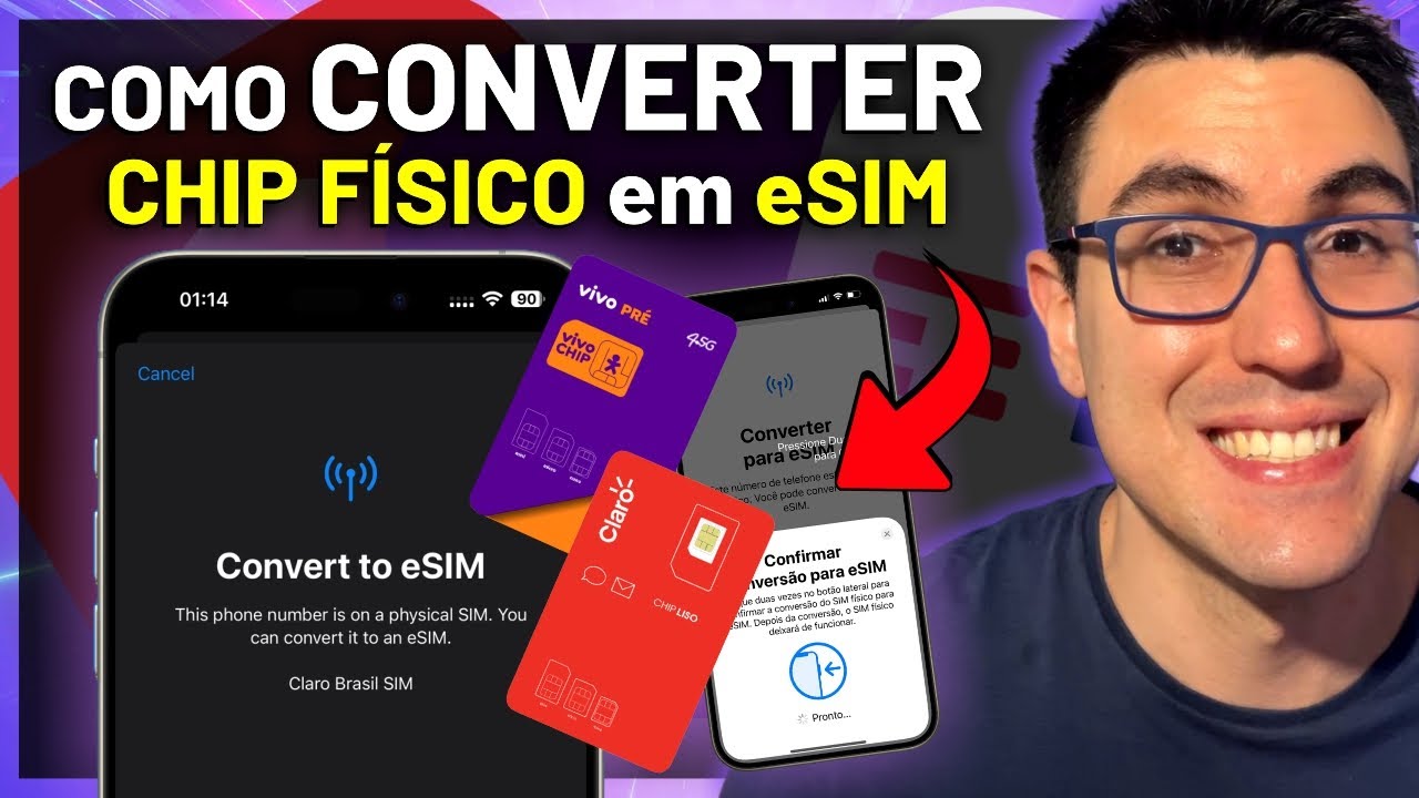 COMO CONVERTER CHIP FÍSICO em eSIM | e-chip CLARO e VIVO