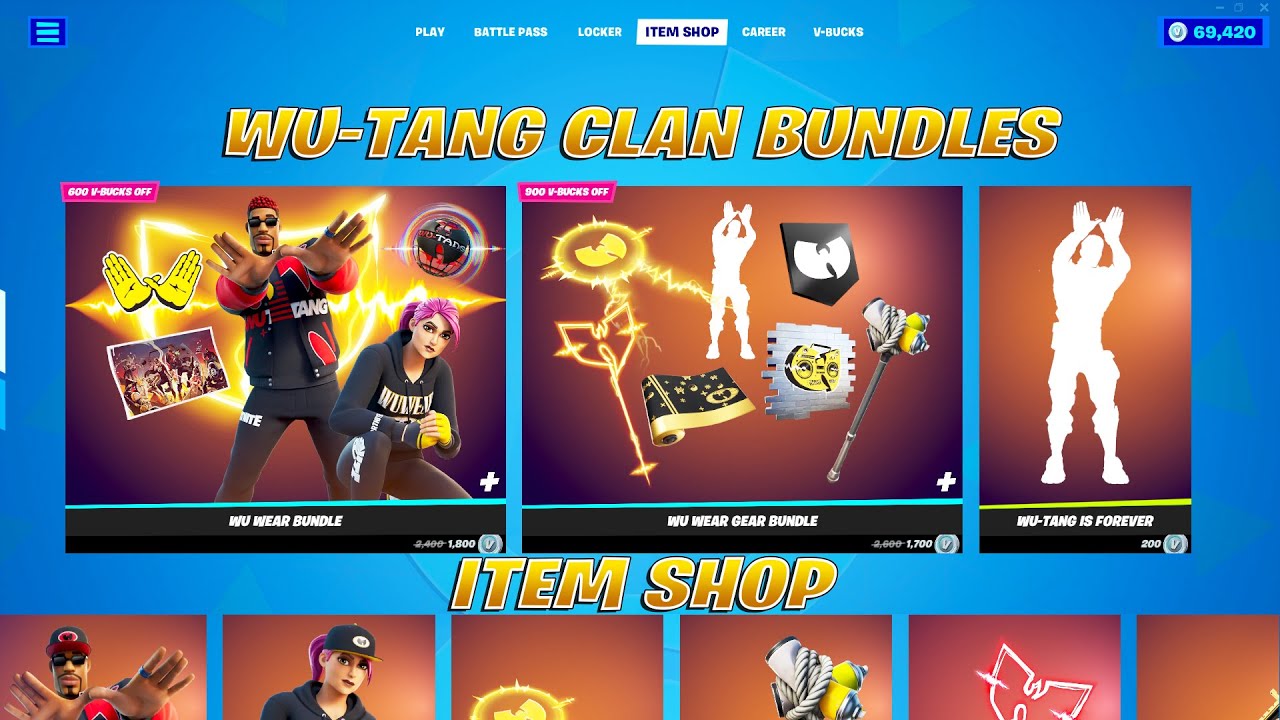 NEW Wu-Tang Clan (Wu Wear & Gear Bundles) Item Shop Preview! Fortnite