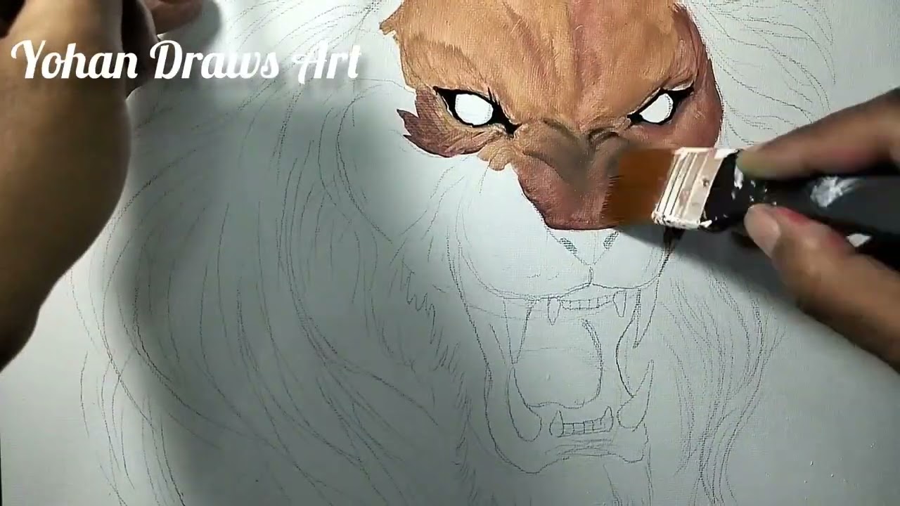 Cara Menggambar Kepala Singa | Drawing Lion Head | Tutorial | How to Draw  - Yohan Draws Art