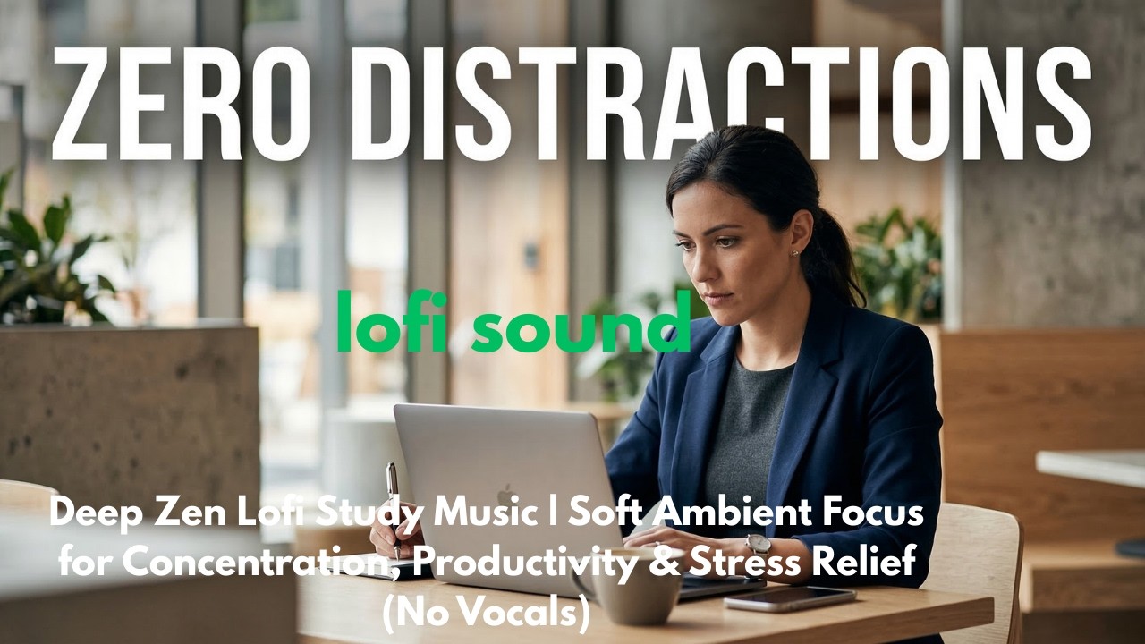 Deep Zen Lofi Study Music | Soft Ambient Focus for Concentration, Productivity & Stress Relief