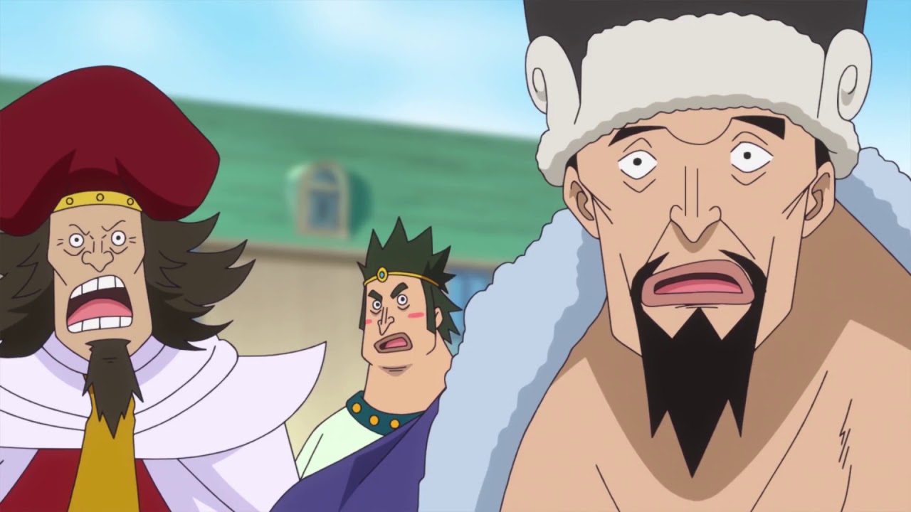SURPRISE! CELESTIAL DRAGON SAVES SHIRAHOSHI FROM ANOTHER CELESTIAL DRAGON AND HITS HIM - One Piece