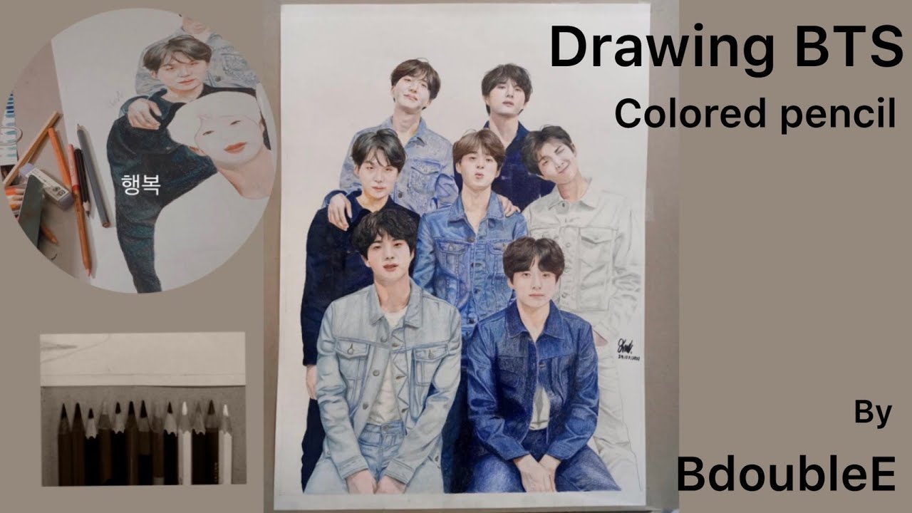 Drawing BTS from Love Yourself:Tear using colored pencil by BdoubleE