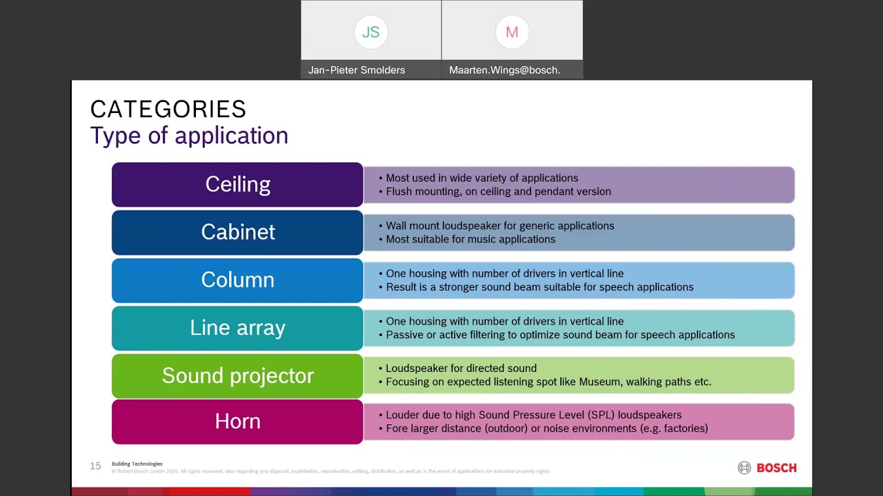 Webinars: Bosch Loudspeakers - How to select the right loudspeaker for your project