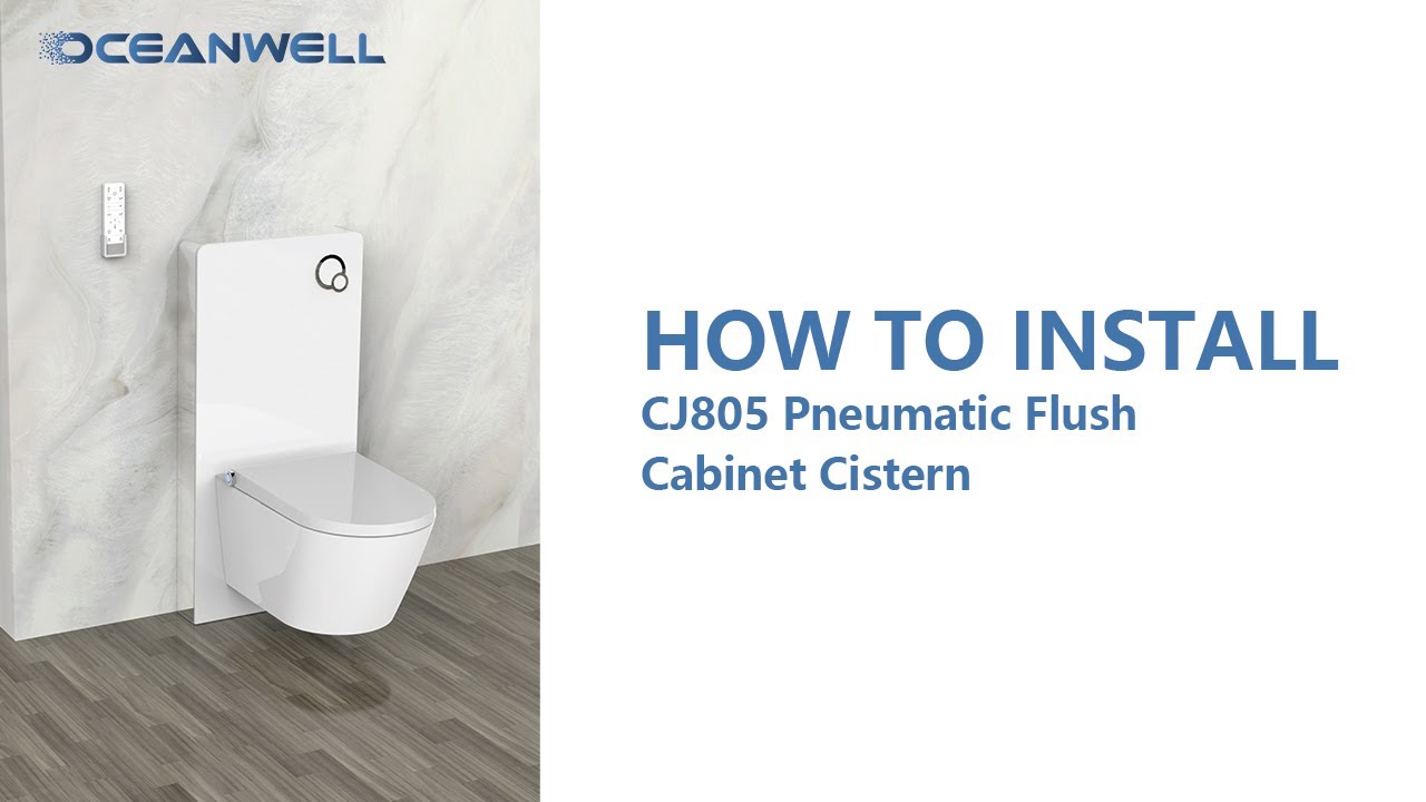 Oceanwell CJ805 Pneumatic Flush Glass Cabinet Toilet Cistern