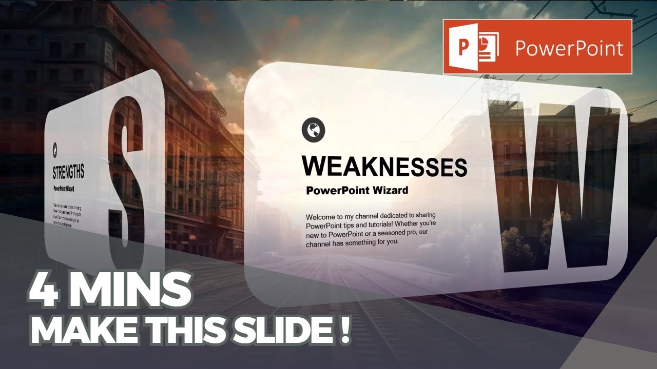 Учебник по PowerPoint | Слайд страницы SWOT | Станьте экспертом PowerPoint за 4 минуты!