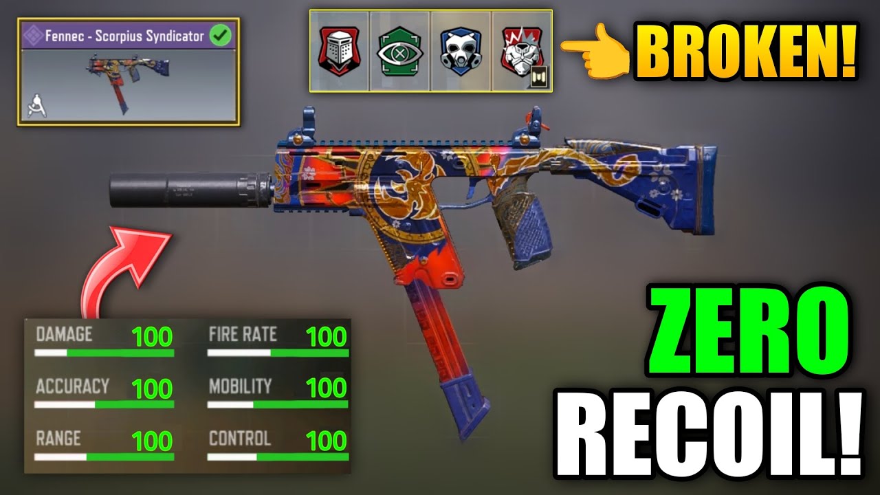 FENNEC "0 RECOIL" GUNSMITH BUILD | Best Fennec Gunsmith Loadout | Season 11 COD Mobile