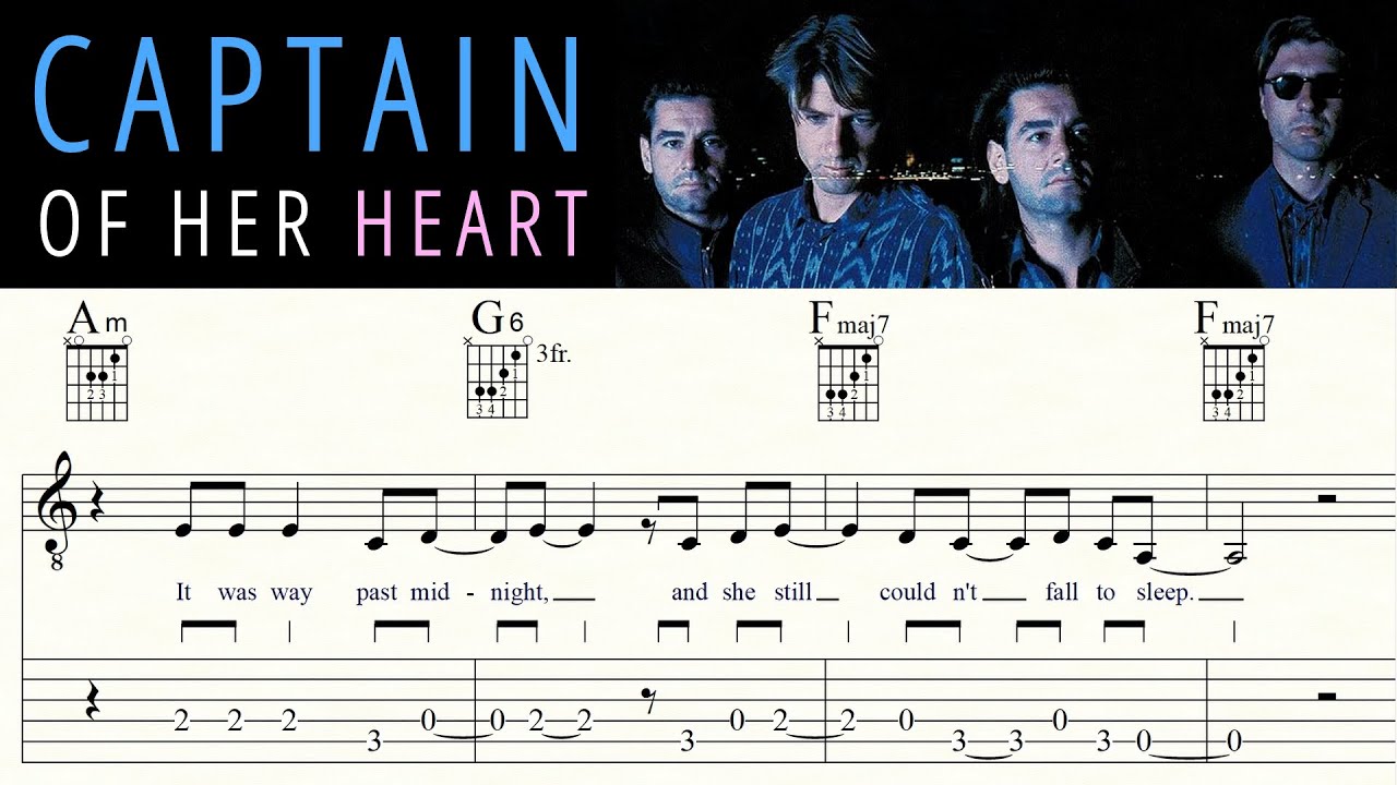 THE CAPTAIN OF HER HEART | DOUBLE | Complete | Acoustic Guitar Lesson | Tutorial | Sheet Music & TAB