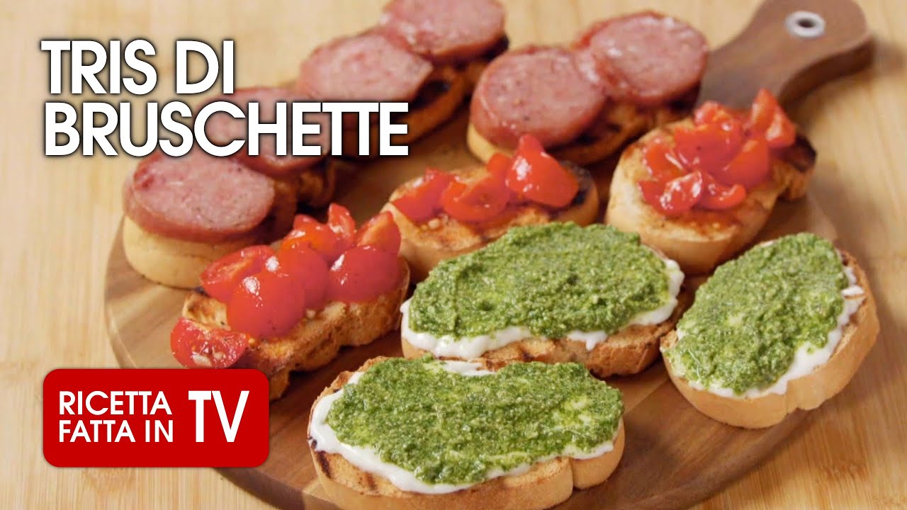 TRIS DI BRUSCHETTE di Benedetta Rossi - Ricetta TV Fatto in Casa per Voi