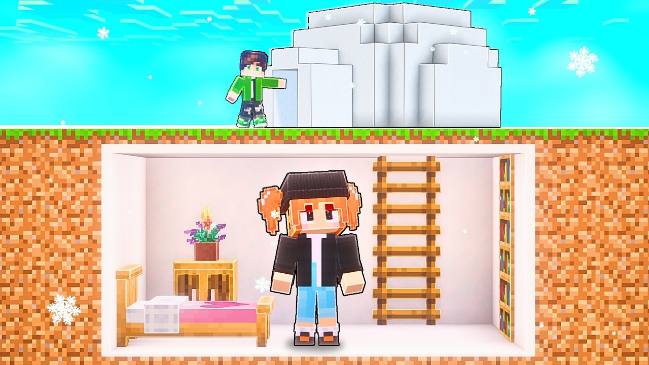 MİNE'NİN GİZLİ KAR SIĞINAĞINI BULDUM! ⚠️🛖 - Minecraft
