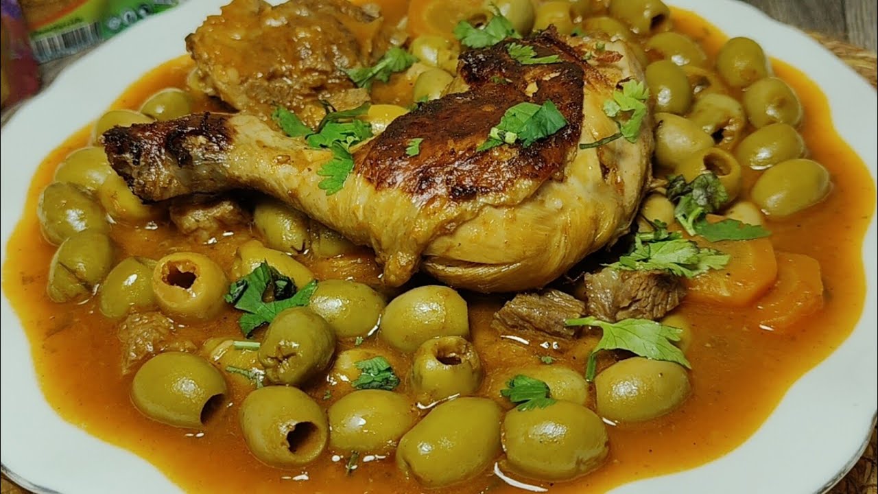 طاجين الزيتون بنة رمضان 👌🤤 مرق أحمر عاقد  على طريقة المطاعم و الأعراس مع كامل أسرار بنتو