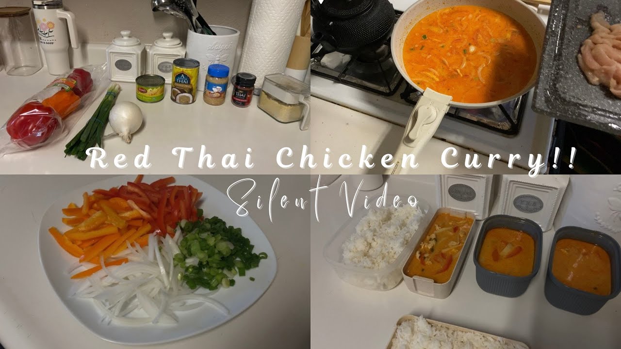 How I make Thai Red Curry | Cook with me | Silent Video | Living Alone | Silent Diaries