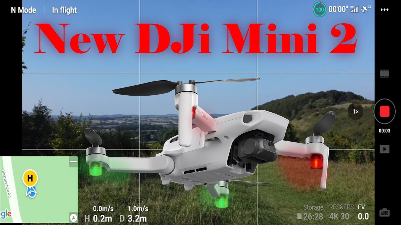 New DJi Mini 2, Updated Mobile App DJi Fly Screen Recording at Sharpenhoe Clappers, England UK