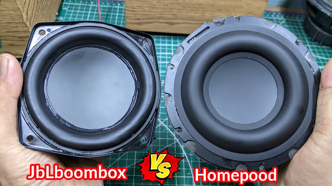 COMPARE SPEAKER JBL BOOMBOX 2 4 INCH 4OHM 40W DENGAN SPEAKER APPLE HOMEPOOD 4.5 INCH 4OHM 65W