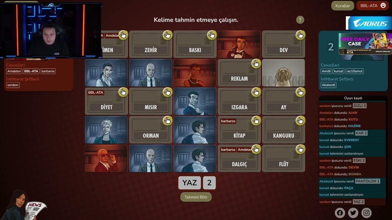Ataberk Doğan Ekiple Codnames Oynuyor