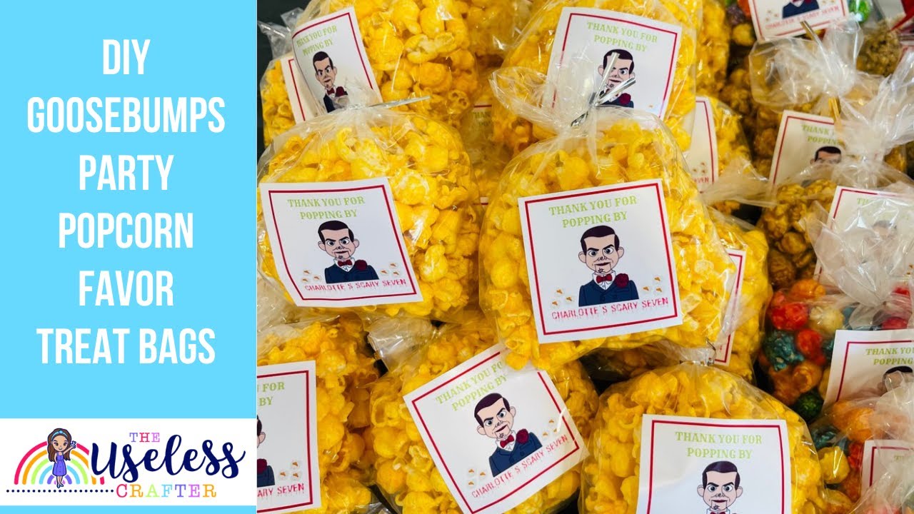 DIY Party Favor Bags | Popcorn Party Favors | Cricut Print and Cut Labels | The Useless Crafter