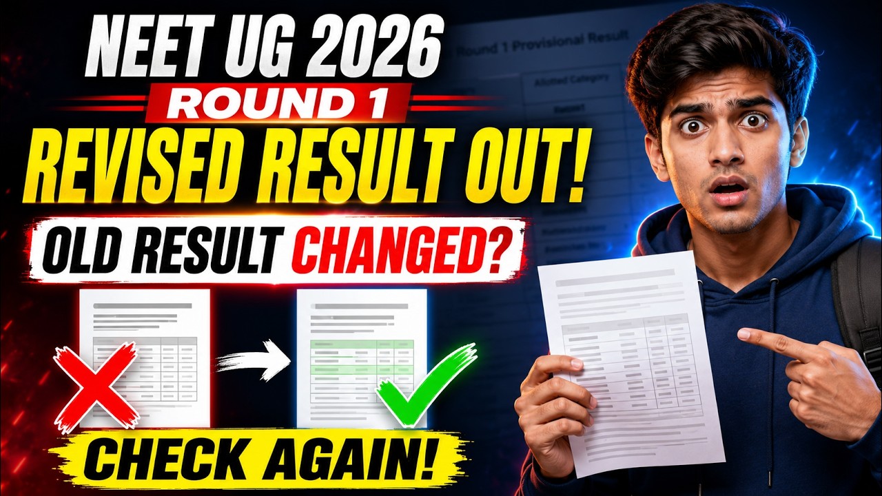 NEET UG 2026 Round 1 Revised Result OUT 🚨 Old Result Changed? Check Again Now!