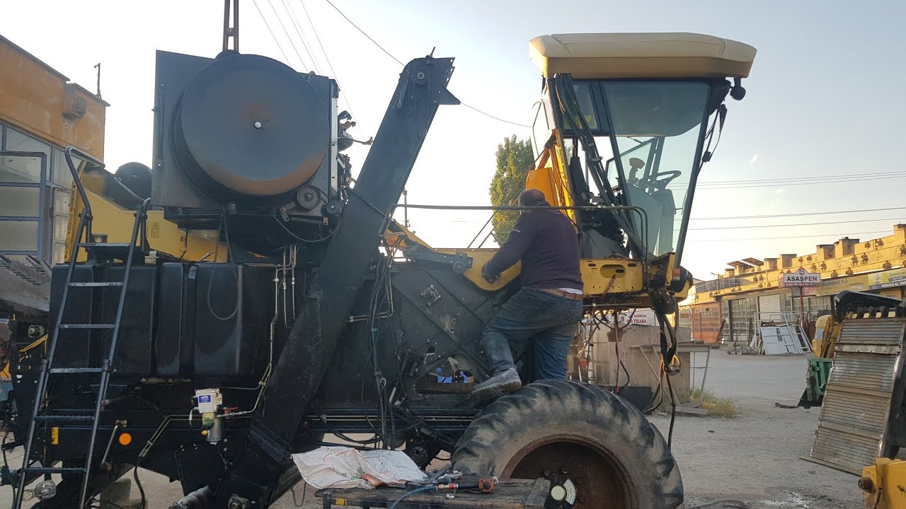 !!!!!!! Newholland TC 56 ön ciğer şase düzeltme Combine harvester front hook breakage repair!!!!!!