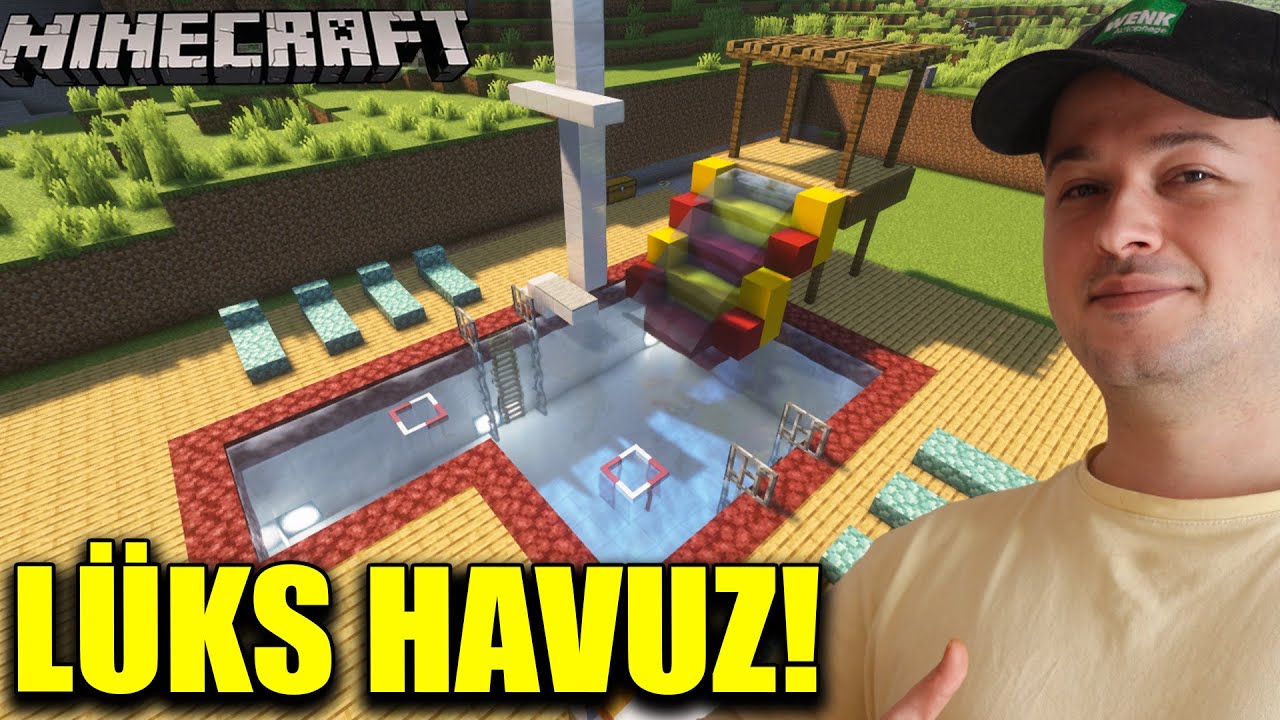 L&Uuml;KS HAVUZ  YAPTIM!(SU KAYDIRAKLI) Minecraft #25
