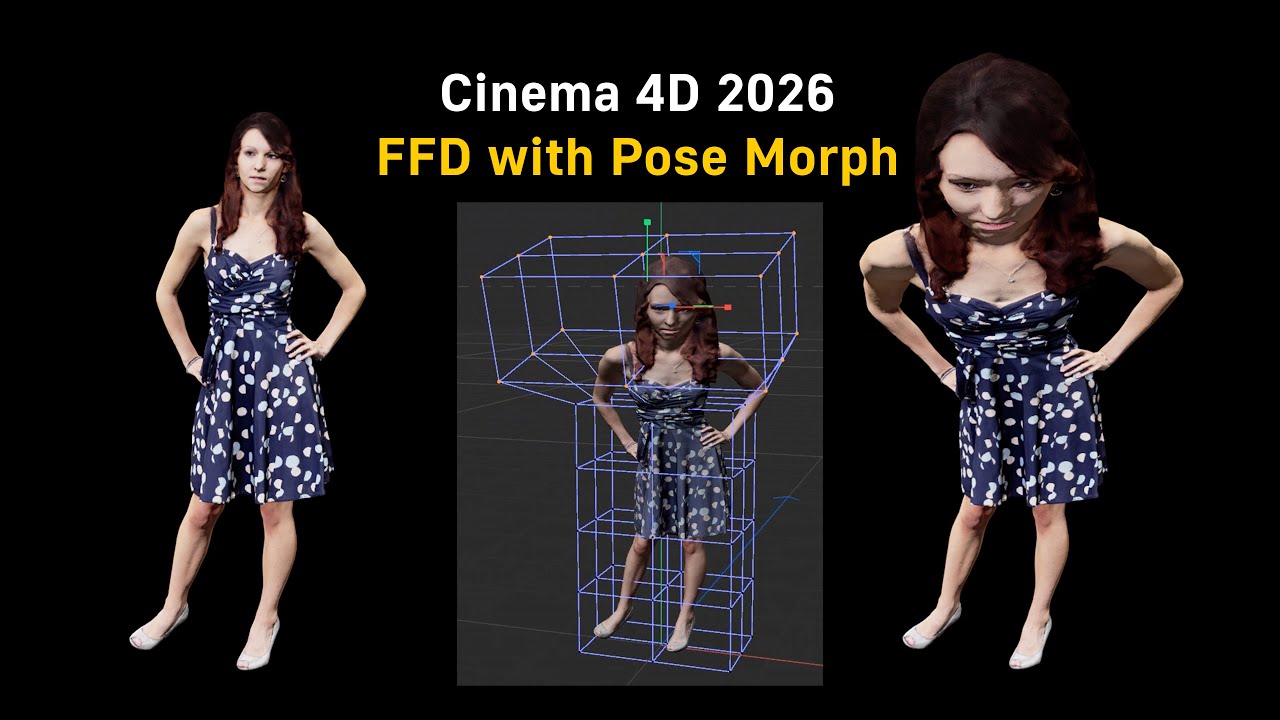 Cinema 4D 2026: FFD with Pose Morph