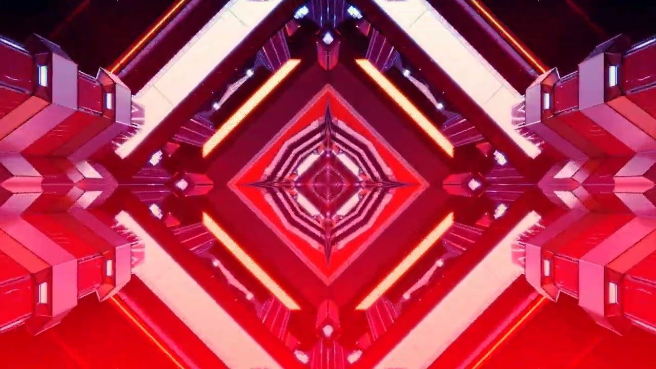 10 hours Crimson Sci-Fi Neon Tunnel Screensaver 4K UHD 60fps VJ Clip