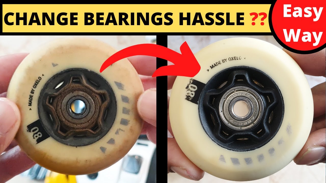 Replacing *ABEC-7* Bearing of Inline Skates | *Easy & Fast* way | Cleaning Skates Wheels | MF500 |