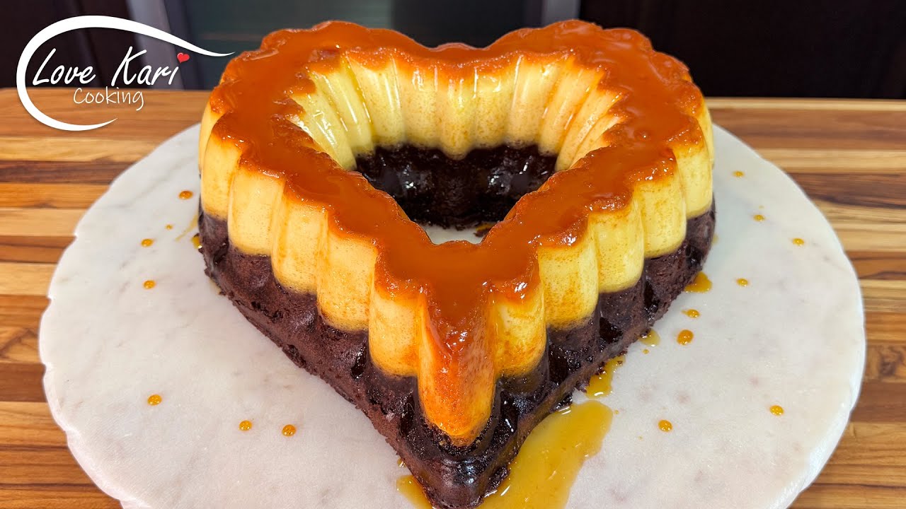 Chocoflan Heart Shaped Recipe Easy Chocolate Flan Cake