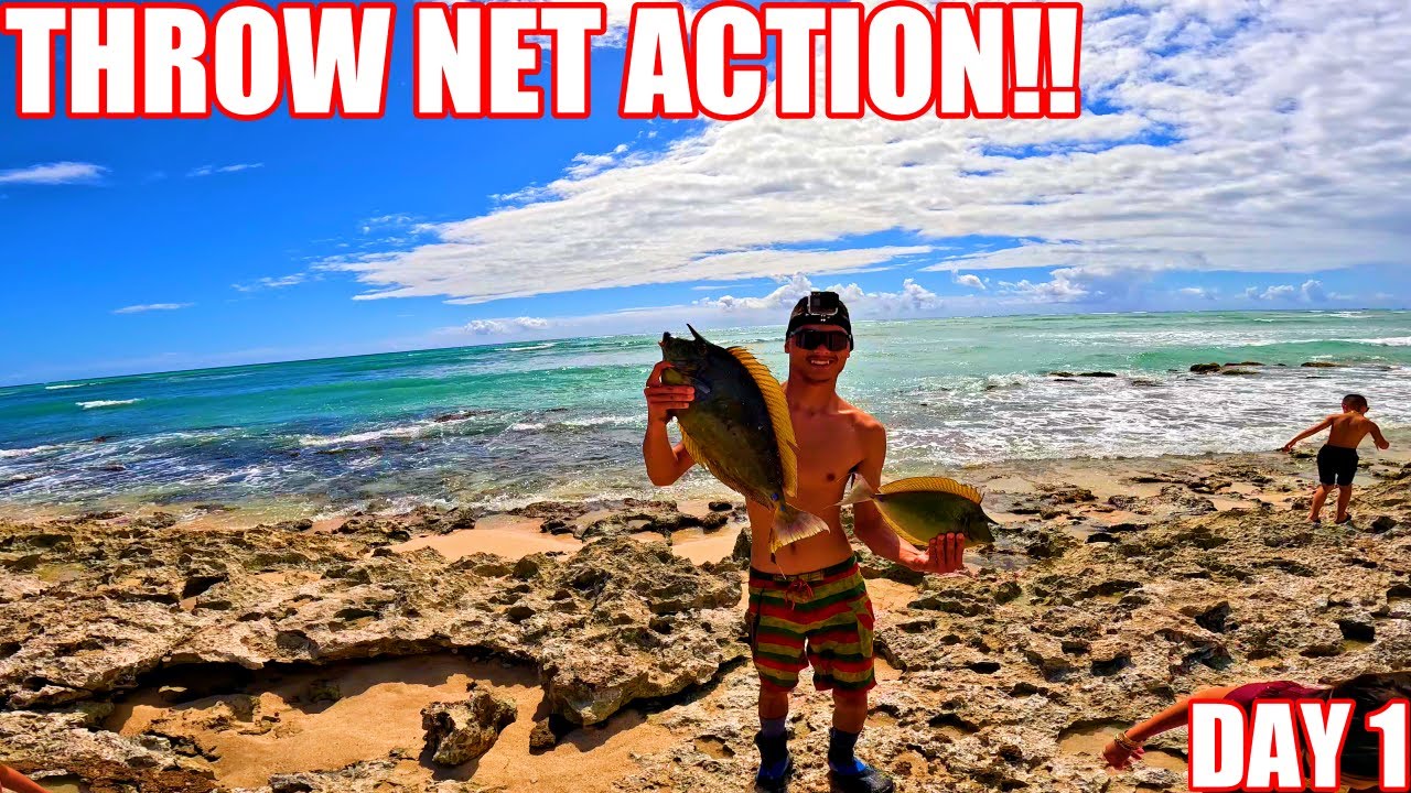 |DAY:1 OF ACTION PACKED CAMPING WEEKEND| SURPRISE COLAB| THROW NET HAWAII| ULUA FISHING|