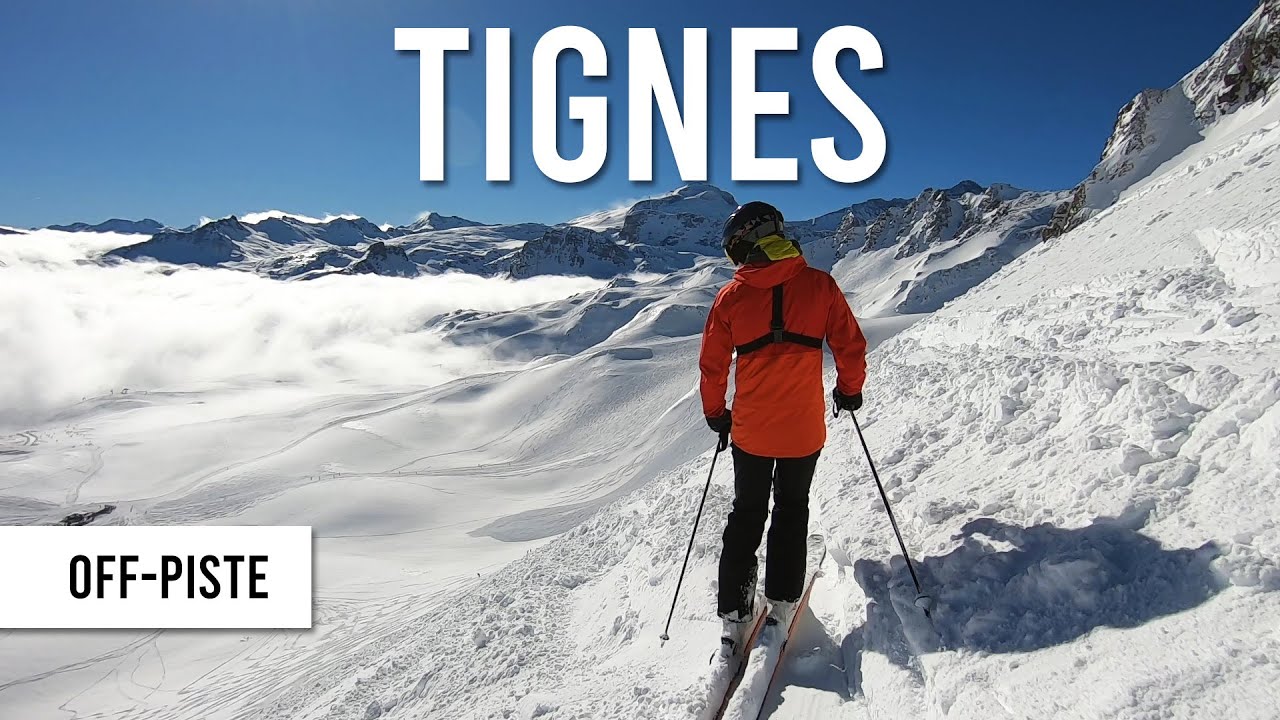 Powder day off-piste skiing in Tignes Val d'Isere.