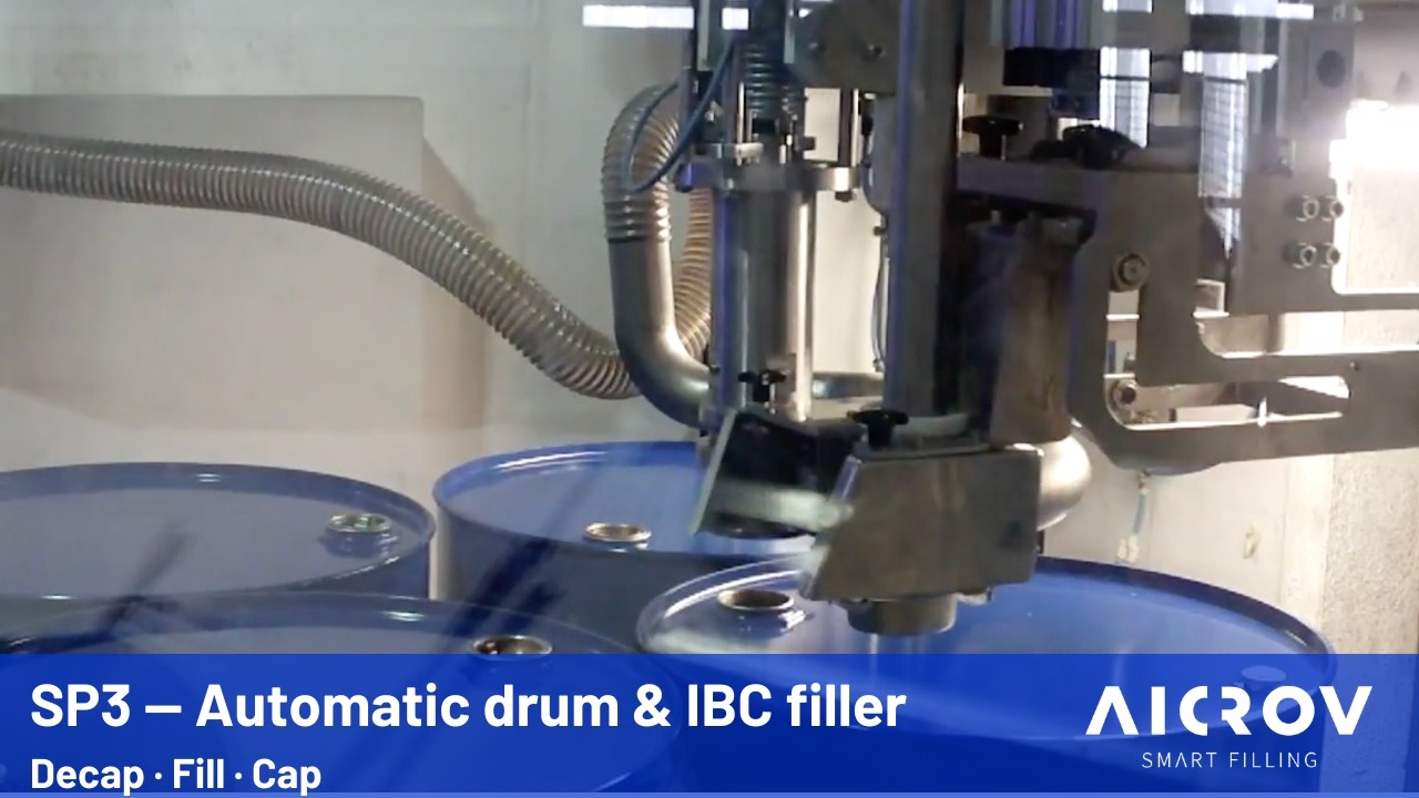 Llenadora automática de bidones sobre palet e IBC - AiCROV SP3