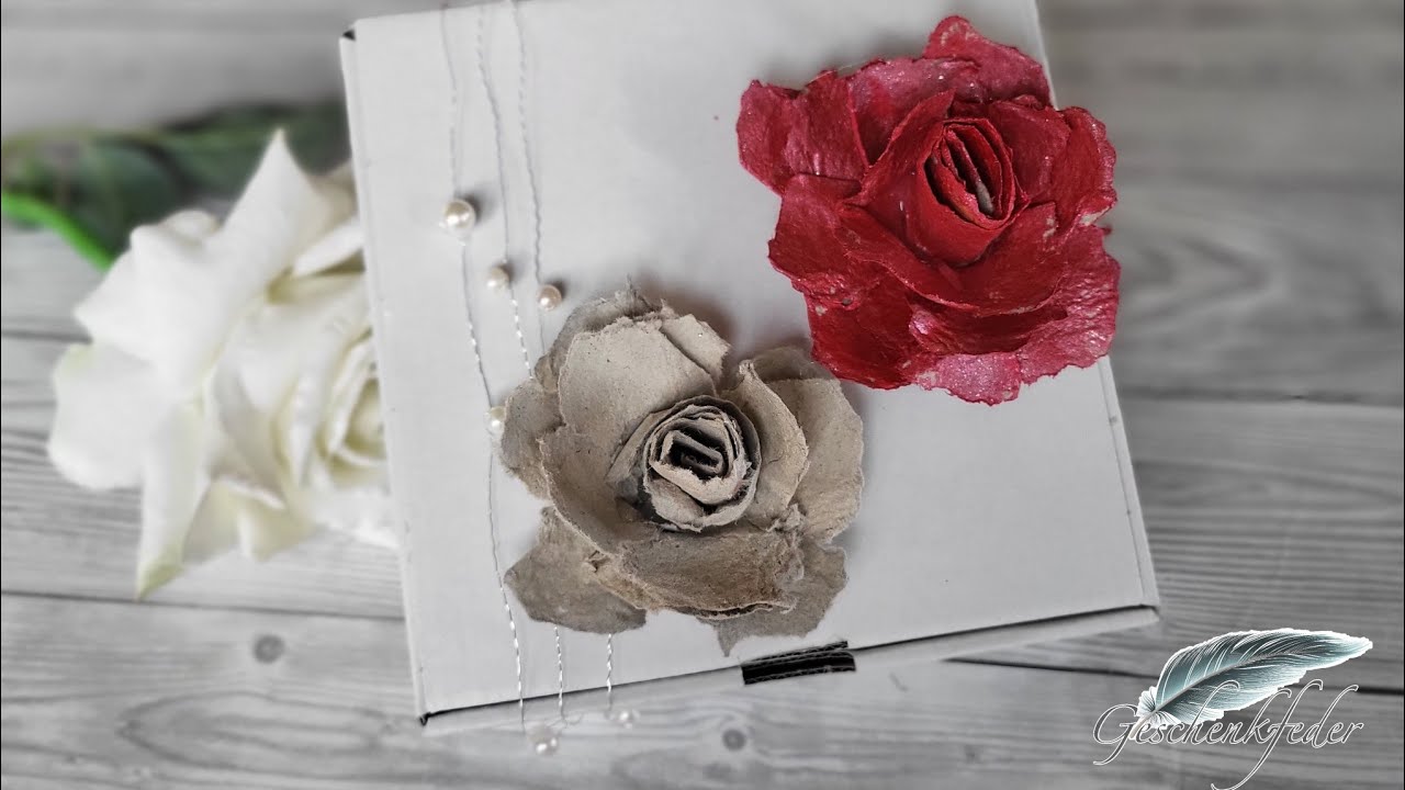 Rose aus Eierkarton mit Acrylfarbe | 1404. DIY-Kreativ-Idee