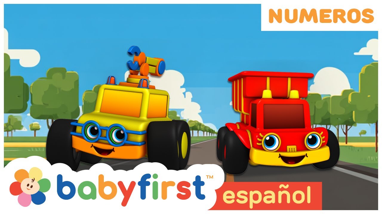 Aprende Números con Autos de Carrera | 123 Arrancan | Contar 1-10 | BabyFirst en Español