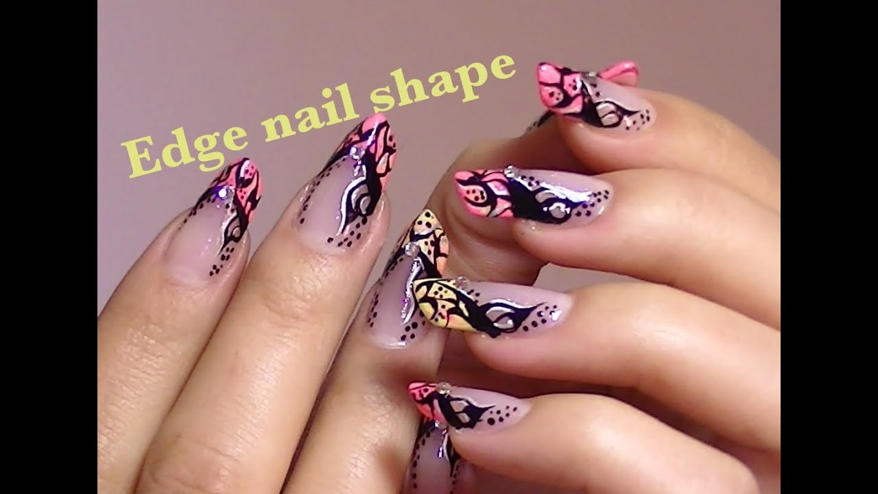 ABSTRACT TATTOO Inspired nail art video tutorial EDGE nails