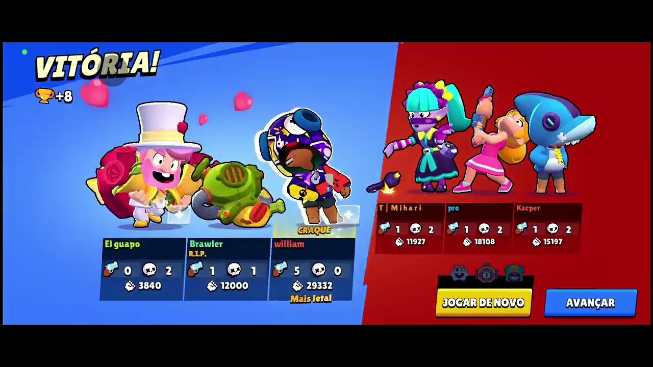 Sou pro? No Brawl meu Nick e brawler pq eu mudei meu nome antes aí virou brawler meu Nick dunada