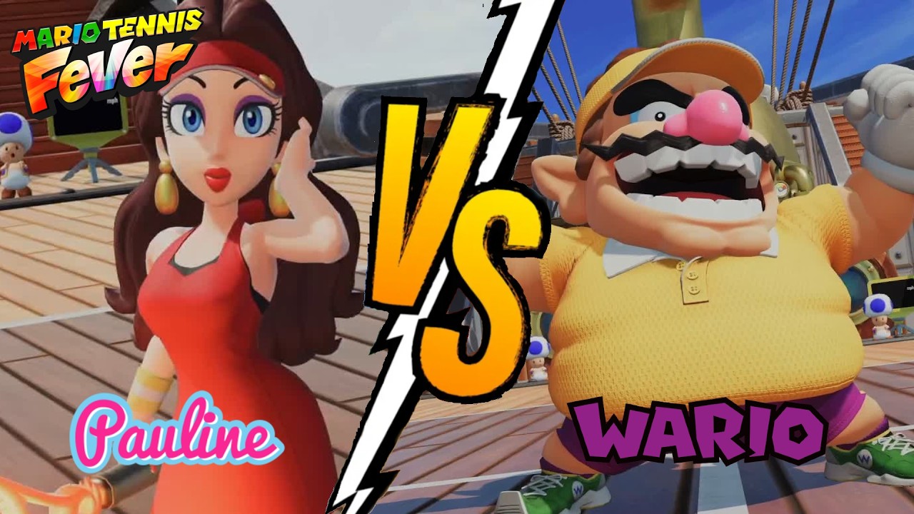 Mario Tennis Fever - Pauline vs Wario