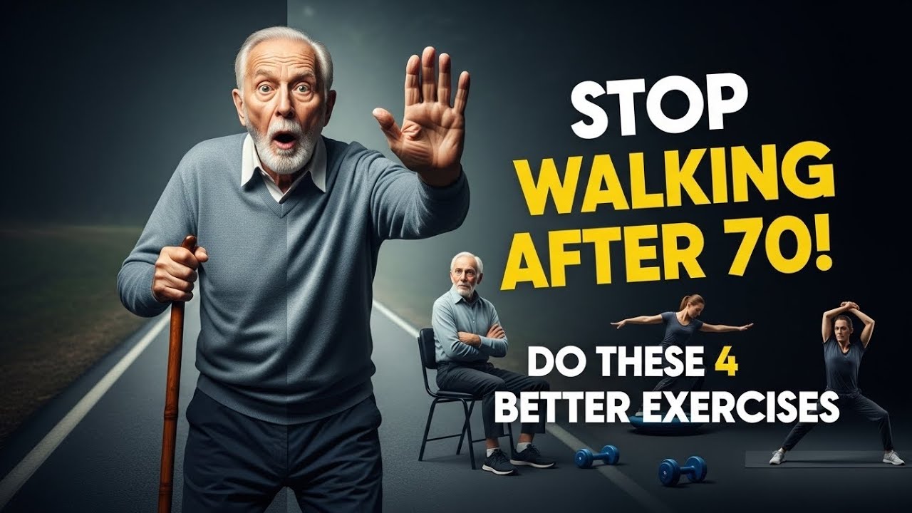 Stop walking after 70 and start these 4 better exercises for strength and balance!
