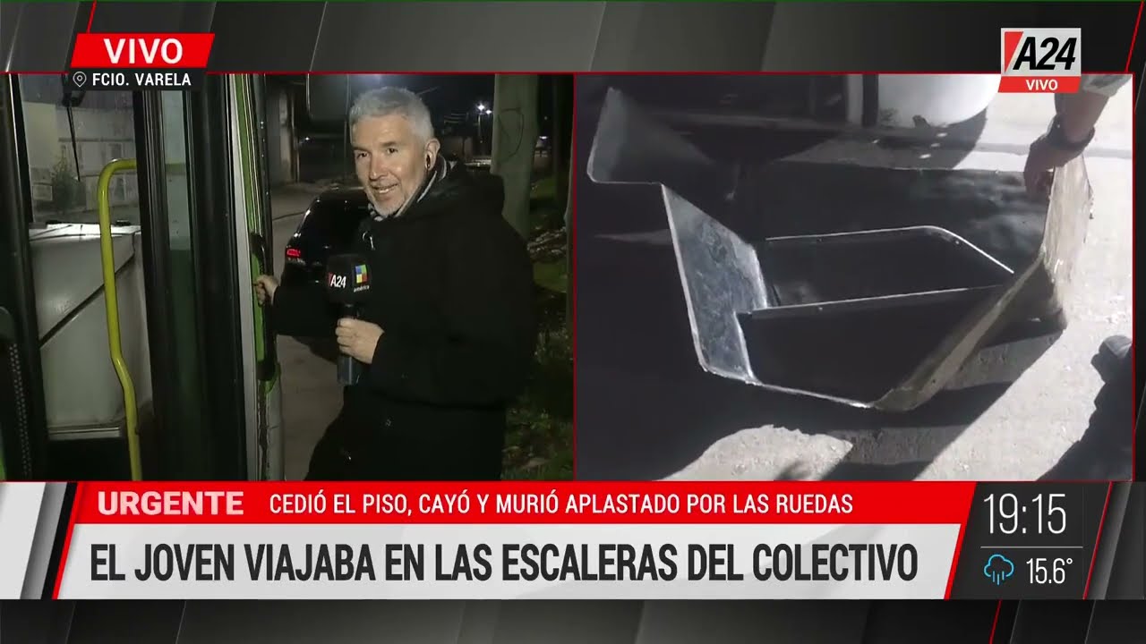 🔴UN JOVEN DE 20 AÑOS MURIÓ AL SUBIR AL COLECTIVO: LAS ESCALERAS CEDIERON Y FUE ARROLLADO
