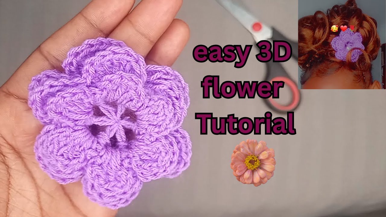 3D Crochet Flower Tutorial  | Step-by-Step for Beginners