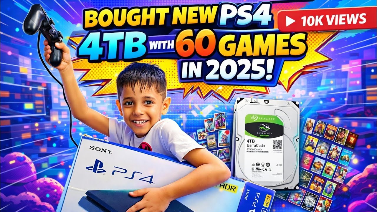 Unboxing PS4 with 60 games loaded in 27K in 4TB Hard Disk